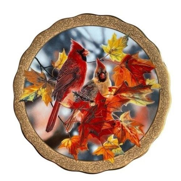 Vintage Bradford Exchange Set Of 2 Plates Signs Of Spring & Autumn Mirage 8" - Picture 11 of 14